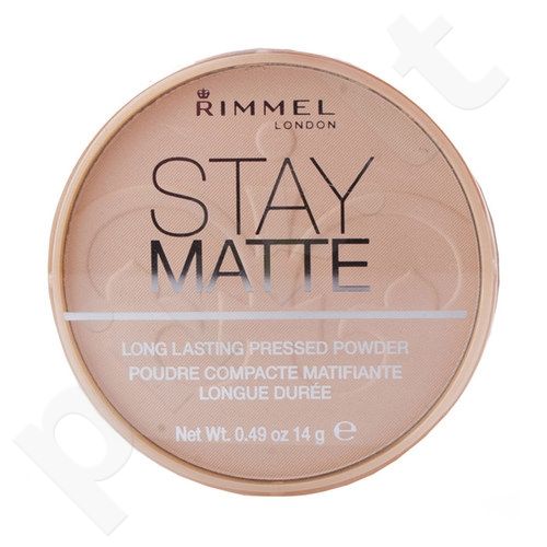 Rimmel London Stay Matte, kompaktinė pudra moterims, 14g, (002 Pink Blossom)