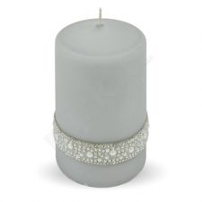 Balta perlo Žvakė Crystal Apvali Vidutinė Fi8