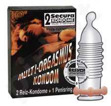 Multi Orgasm Condom 21 vnt. + varpos žiedas 