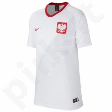 Marškinėliai futbolui Nike Polska Breathe Football Top Home Jr 894013-100