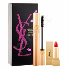 Yves Saint Laurent Volume Effet Faux Cils, rinkinys blakstienų tušas moterims, (blakstienų tušas 7,5 ml + lūpdažis Rouge Pur Couture 1,3 ml Le Rouge), (01 Black)
