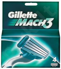 Gillette Mach3, skutimosi peiliukų galvutės vyrams, 4pc