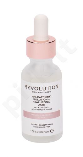 Makeup Revolution London Skincare, 5% Caffeine Solution + Hyaluronic Acid, paakių želė moterims, 30ml