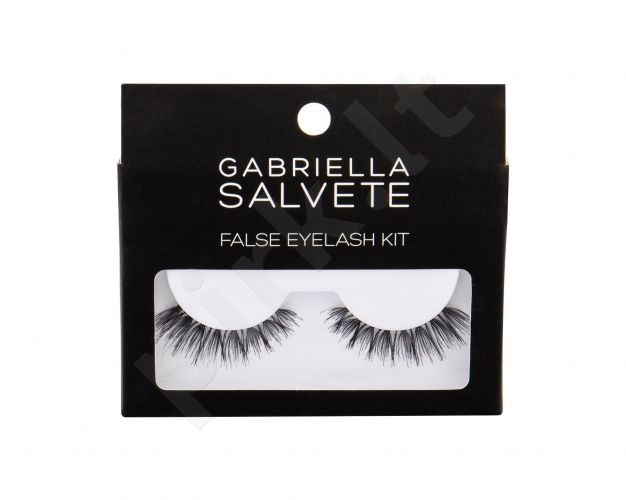 Gabriella Salvete False Eyelashes, rinkinys dirbtinės blakstienos moterims, (False Lashes 1 pair + Glue for Lashes 1 g), (Black)
