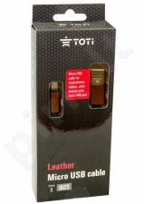 Leather Micro USB cable T-UU23 (Brown)