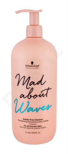 Schwarzkopf Mad About Waves, Sulfate Free Cleanser, šampūnas moterims, 1000ml