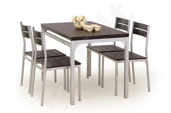 MALCOLM komplektas: stalas + 4 kėdės