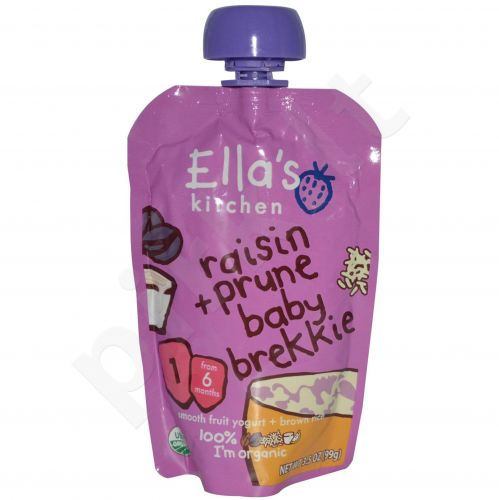 Ekologiška razinų ir džiovintų slyvų tyrelė kūdikiams nuo 6 mėnesių ELLA'S KITCHEN, 100 g
