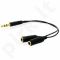 4World Audio adapteris 1 x Jack 3.5 mm na 2 x Jack 3.5 mm