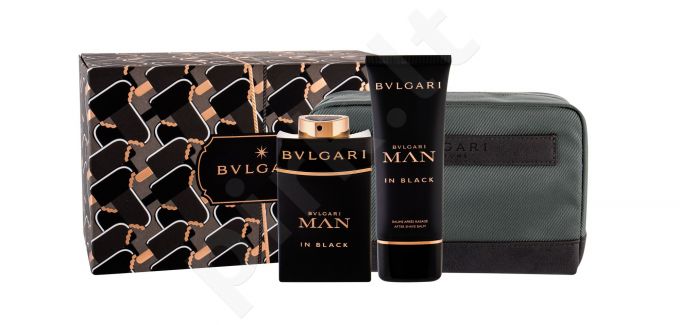 Bvlgari Man In Black, rinkinys kvapusis vanduo vyrams, (EDP 100 ml + balzamas po skutimosi 100 ml + kosmetika krepšys)
