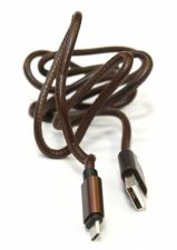 Leather USB to Type-C cable T-UC13 (Brown)
