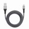 TOTI USB to Lightning 2M Cable (mesh braid with metal tips) non MFI (Black)