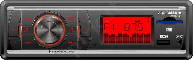 Car Radio Audiomedia AMR212R, SD USB FM RDS 4x40W (red backlight)