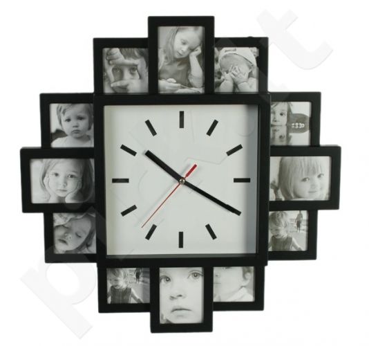 Laikrodis - dvylikos nuotraukų rėmelis