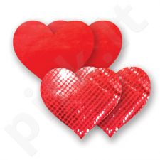 Nippies - Basic Black Heart - Širdelės, lipdukai krūtims raudoni