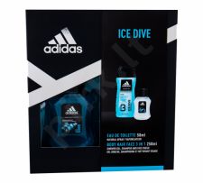 Adidas Ice Dive, rinkinys tualetinis vanduo vyrams, (EDT 50 ml + dušo želė 250 ml)