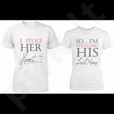Marškinėlių komplektas "I stole Her heart, so..."