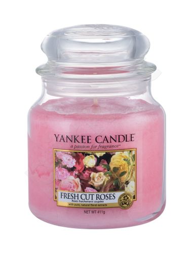 Yankee Candle Fresh Cut Roses, aromatizuota žvakė moterims ir vyrams, 411g