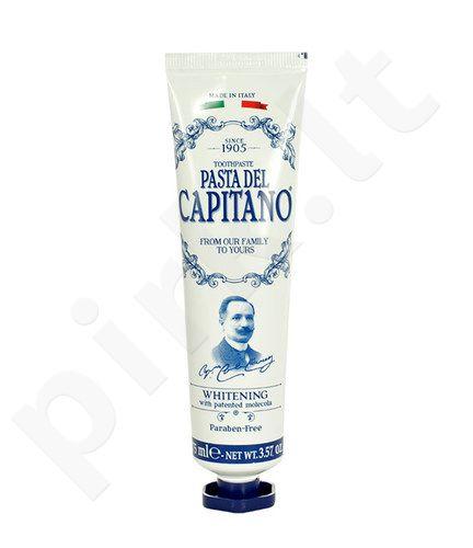 Pasta Del Capitano Whitening Toothpaste, kosmetika moterims ir vyrams, 75ml