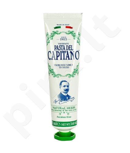 Pasta Del Capitano Natural Herbs Toothpaste, kosmetika moterims ir vyrams, 75ml