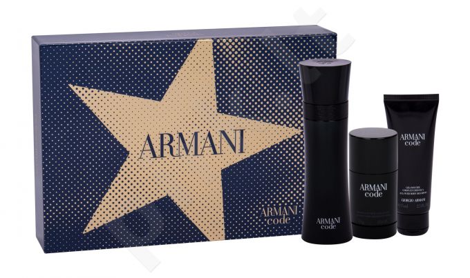 Giorgio Armani Armani Code Pour Homme, rinkinys tualetinis vanduo vyrams, (EDT 125 ml + dušo želė 75 ml + pieštukinis dezodorantas 75 ml)