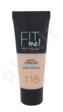 Maybelline Fit Me!, Matte + Poreless, makiažo pagrindas moterims, 30ml, (115 Ivory)