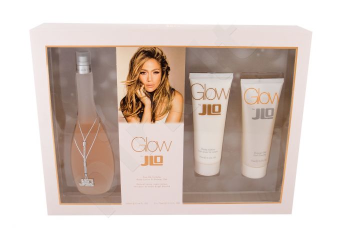 Jennifer Lopez Glow By JLo, rinkinys tualetinis vanduo moterims, (EDT 100 ml + kūno losjonas 75 ml + dušo želė 75 ml)