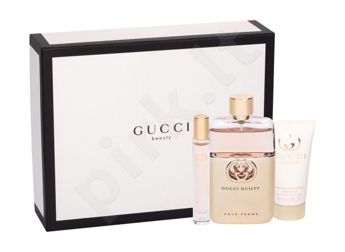 Gucci Gucci Guilty, rinkinys kvapusis vanduo moterims, (EDP 90 ml + kūno losjonas 50 ml + EDT 7,4 ml)