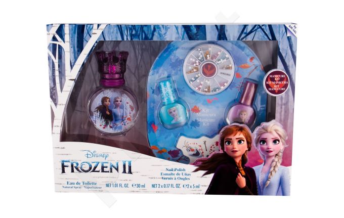 Disney Frozen II, rinkinys tualetinis vanduo vaikams, (EDT 30 ml + nagų lakas 2 x 5 ml + Nail File + Decorative Stones)