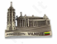 Metalinis šaldytuvo magnetukas "Vilnius - arkikatedra bazilika"