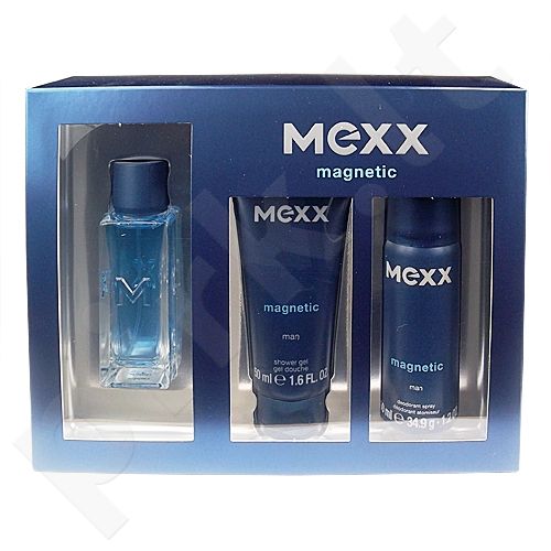 Mexx Magnetic Man rinkinys vyrams, (EDT 30ml + 50ml dušo želė + 50ml dezodorantas)