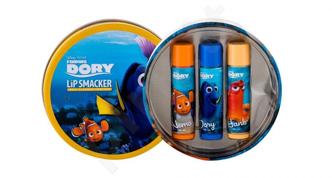 Lip Smacker Disney Finding Dory, rinkinys lūpų balzamas vaikams, (lūpų balzamas 3 x 4 g)